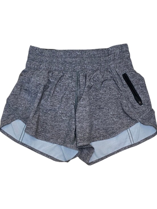 lululemon athletica Pants - Lululemon Running Shorts Heather Gray Black Athletic Lined Zip Pocket Size 4